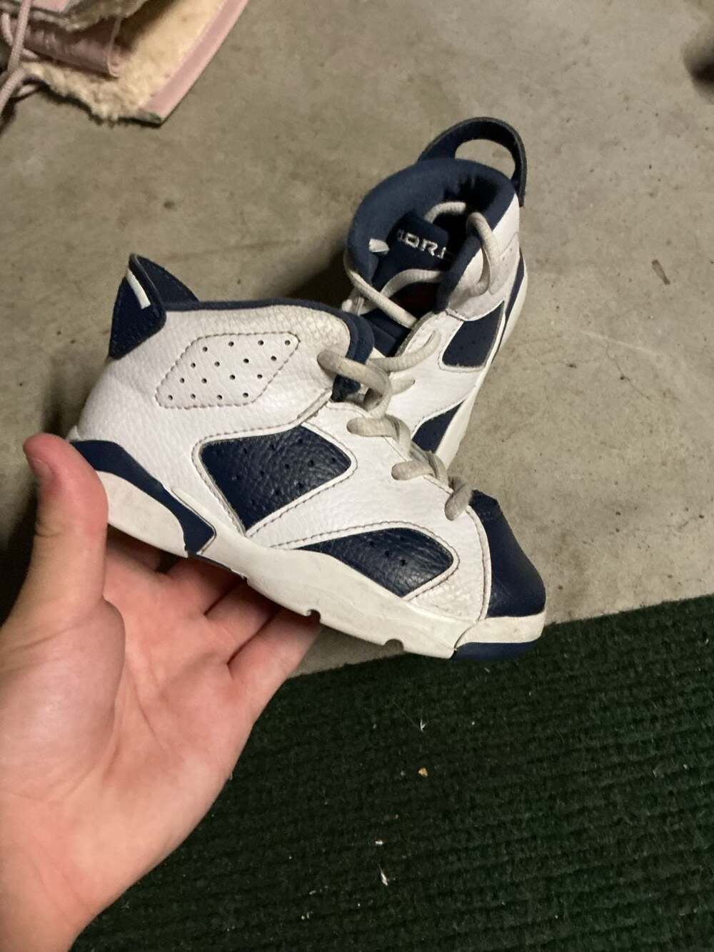 Air Jordan 6 Retro Olympic Toddler Shoes White/Midnight Navy/Varsity Red Size 8C